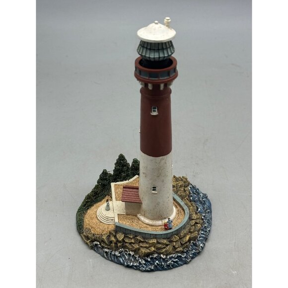 Red & White Lighthouse Figurine Decor Model sea trees collection 6.25" READ - Picture 3 of 5